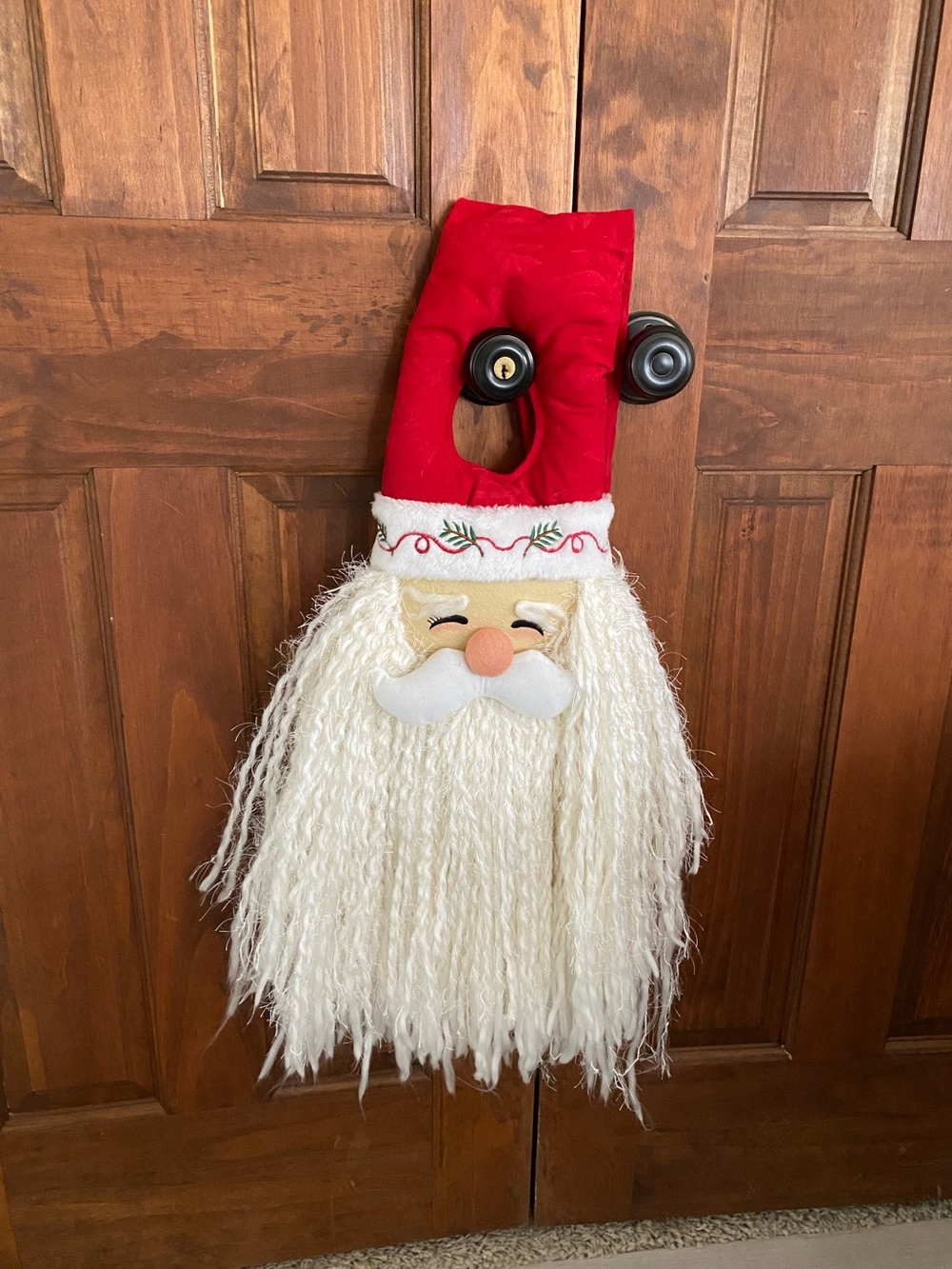 Vintage Santa Claus doorknob hanger